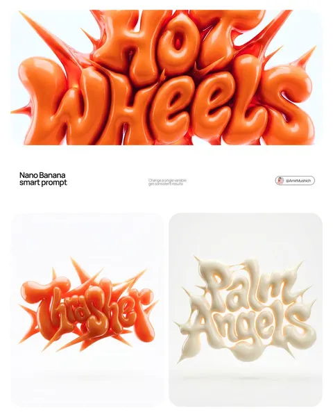 Sculpted 3D brand typography