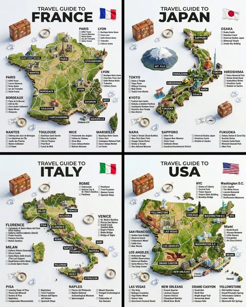 3D travel guide infographic